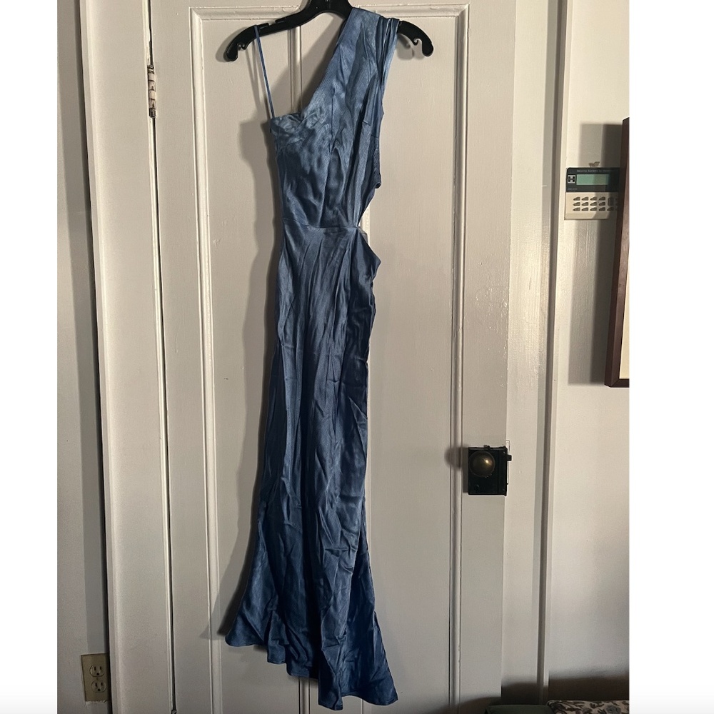 NWT Bec and Bridge DELPHINE ASYM MIDI DRESS - CORNFLOWER - Picture 2 of 5